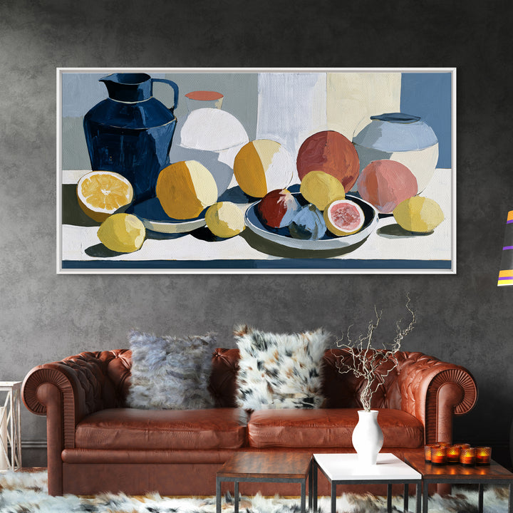 Bold Still Life of Fruit Framed Canvas Print, Expressionist Art, Digital Prints, Living Room Decor, Abstract Art, Expression, EXP-2x1-13