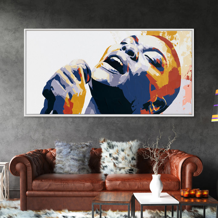 Portrait of a Singer Framed Canvas Print, Expressionist Art, Fine Art Print, Living Room Decor, Oil Painting, Expression, EXP-2x1-16