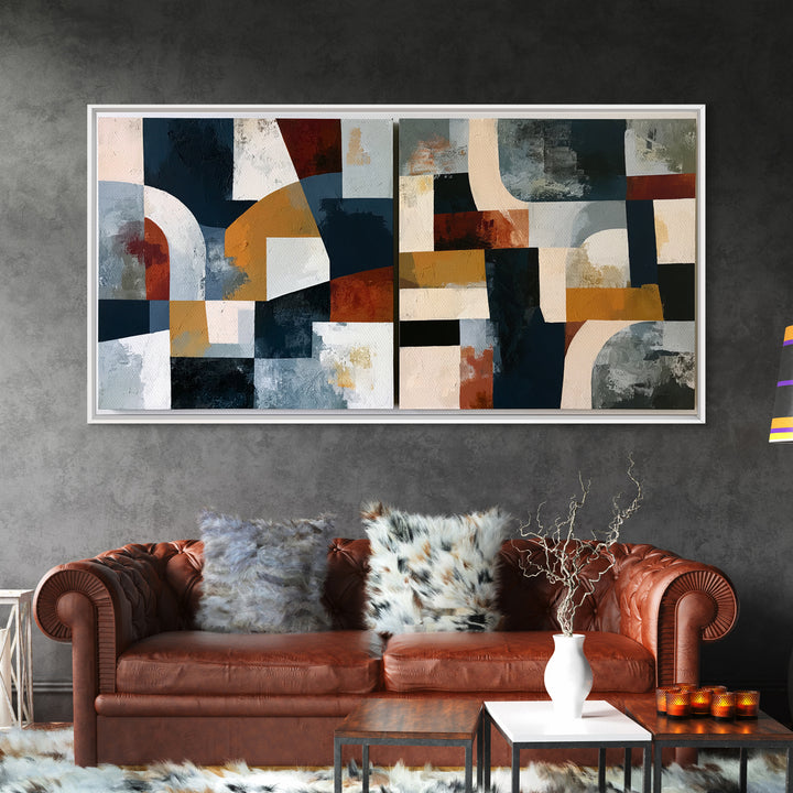 Stormy Landscape Painted Framed Canvas Print, Expressionist Art, Original Painting, Living Room Decor, Fine Art, Expression, EXP-2x1-23