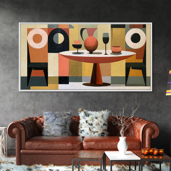 Lonely Caf Table Framed Canvas Print, Expressionist Art, Printable Wall Art, Living Room Decor, Fine Art, Expression, EXP-2x1-25