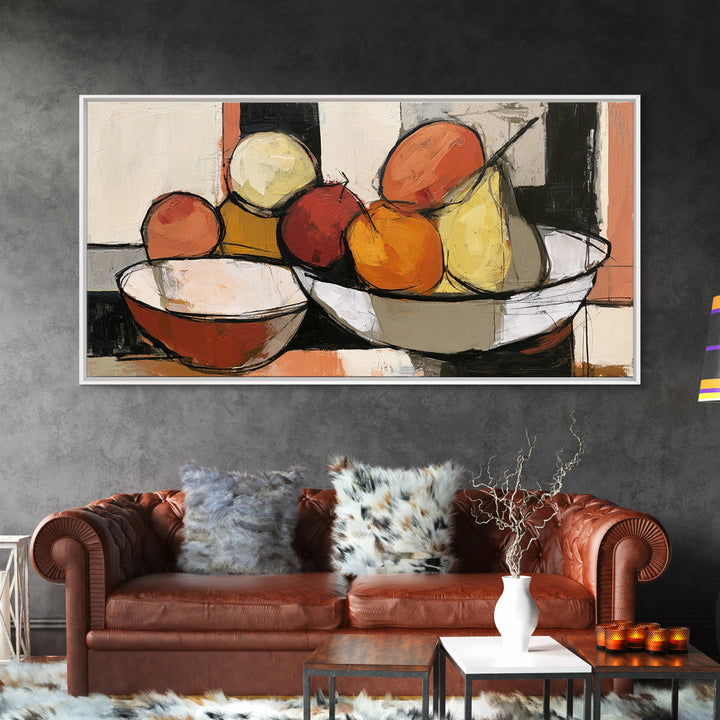 Bold Still Life of Fruit Framed Canvas Print, Expressionist Art, Digital Prints, Living Room Decor, Abstract Art, Expression, EXP-2x1-37
