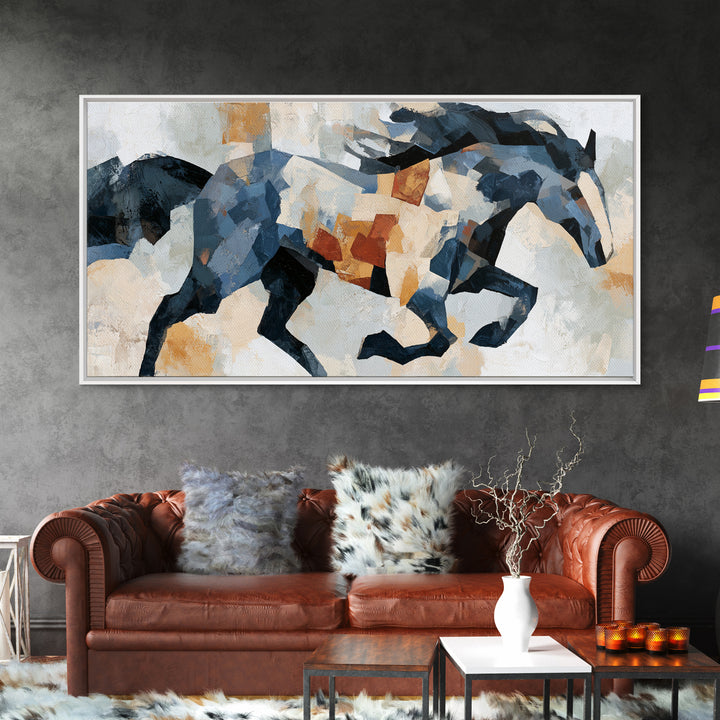 Expressionist Horse in Motion with Wild Mane Canvas Print, Expressionist Art, Painting, Living Room Decor, Fine Art, Expression, EXP-2x1-54