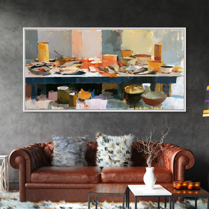Fish Market Scene Canvas Print, Expressionist Art, Home Decor, Living Room Decor, Abstract Art, Expression, Canvas Art, EXP-2x1-66