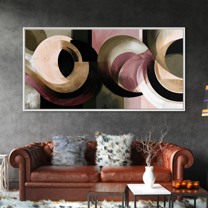 Moonlit Village with Swirling Unnatural Color Canvas Print, Expressionist Art, Boho Wall Art, Living Room Decor, Expression, EXP-2x1-80