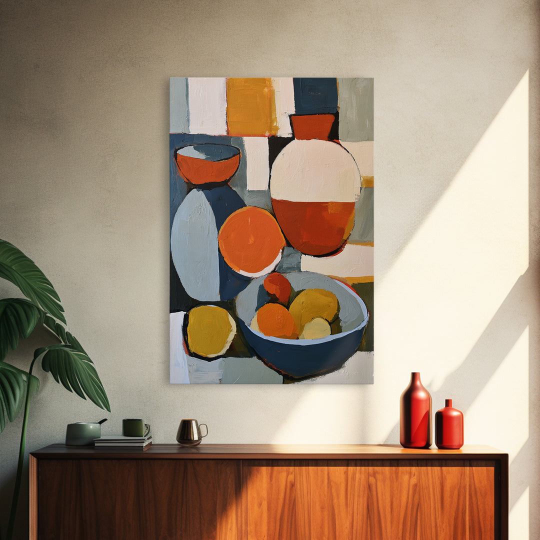 Bold Still Life of Fruit Framed Canvas Print, Expressionist Art, Printable Wall Art, Living Room Decor, Fine Art, Expression, EXP-2x3-1