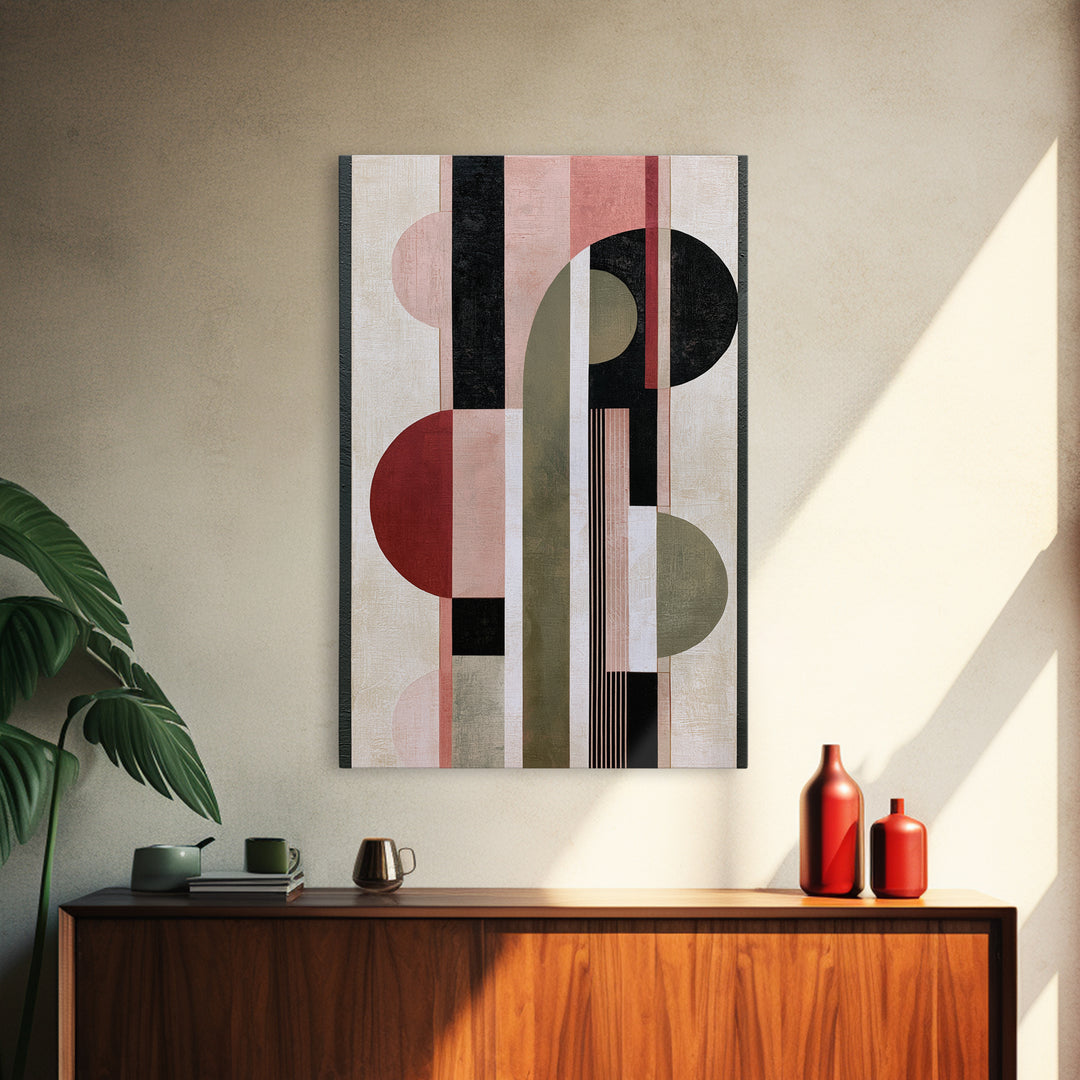 Red Room Interior Abstraction Without Realistic Furniture Canvas Print, Expressionist Art, Living Room Decor, Expression, EXP-2x3-27