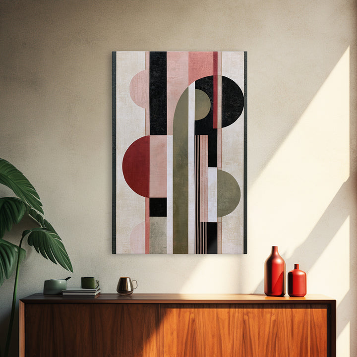 Red Room Interior Abstraction Without Realistic Furniture Canvas Print, Expressionist Art, Living Room Decor, Expression, EXP-2x3-27
