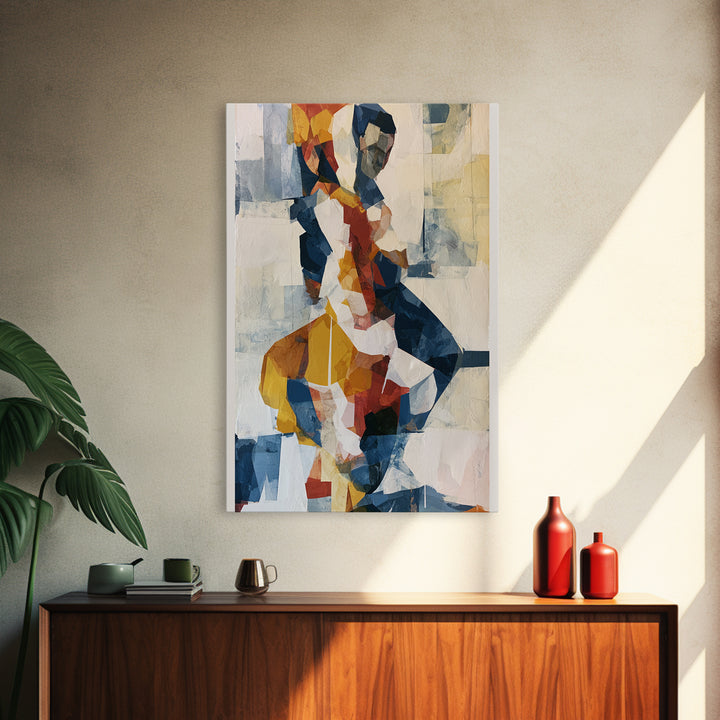 Dancer Figure Fractured into Vibrant Movement Canvas Print, Expressionist Art, Colorful Wall Art, Living Room Decor, Expression, EXP-2x3-36