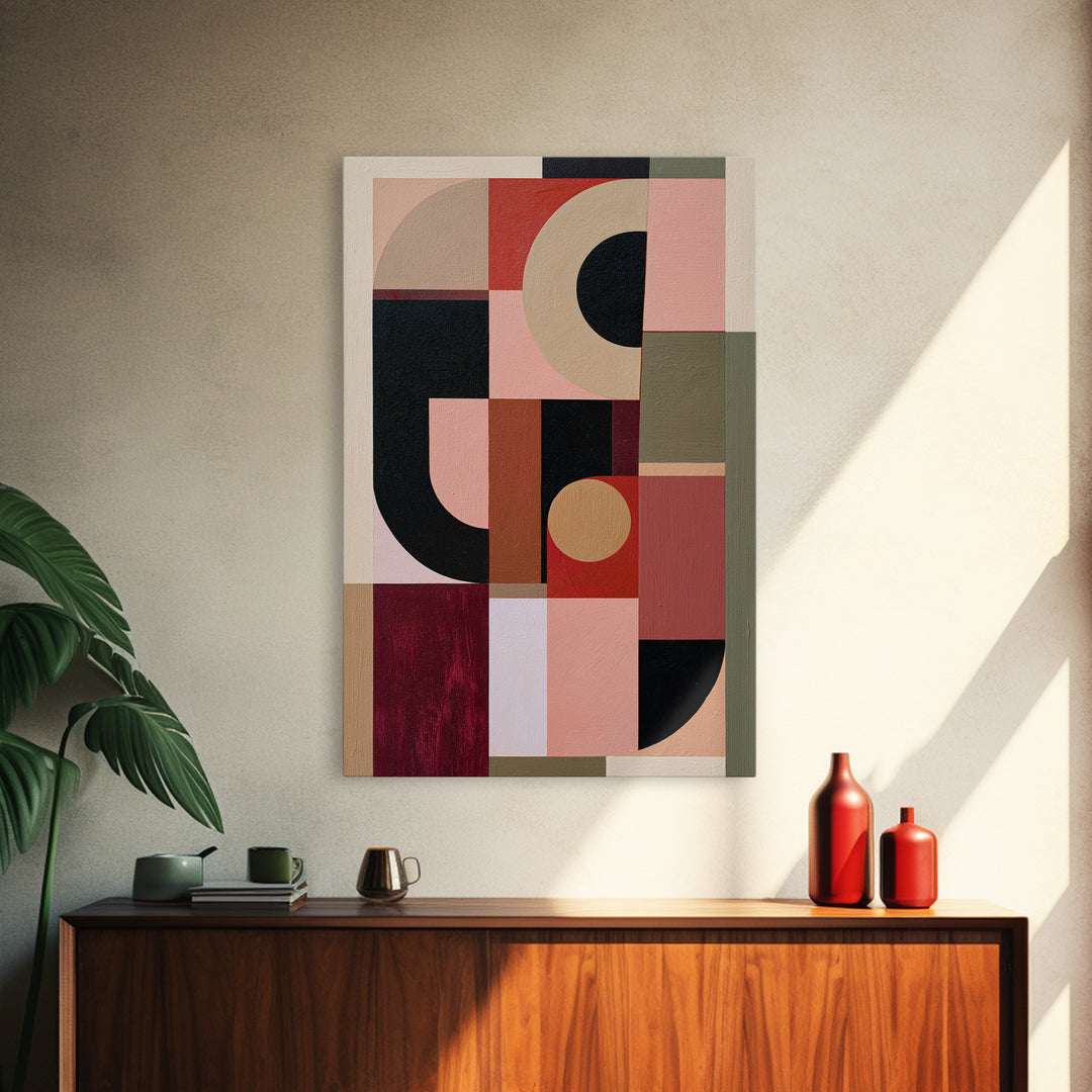 Lonely Caf Table Framed Canvas Print, Expressionist Art, Large Wall Art, Living Room Decor, Expression, Abstract Painting, EXP-2x3-37