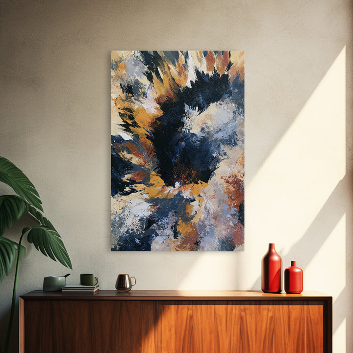 Sunflowers Twisting in Intense Painted Energy Canvas Print, Expressionist Art, Digital Prints, Living Room Decor, Expression, EXP-2x3-64