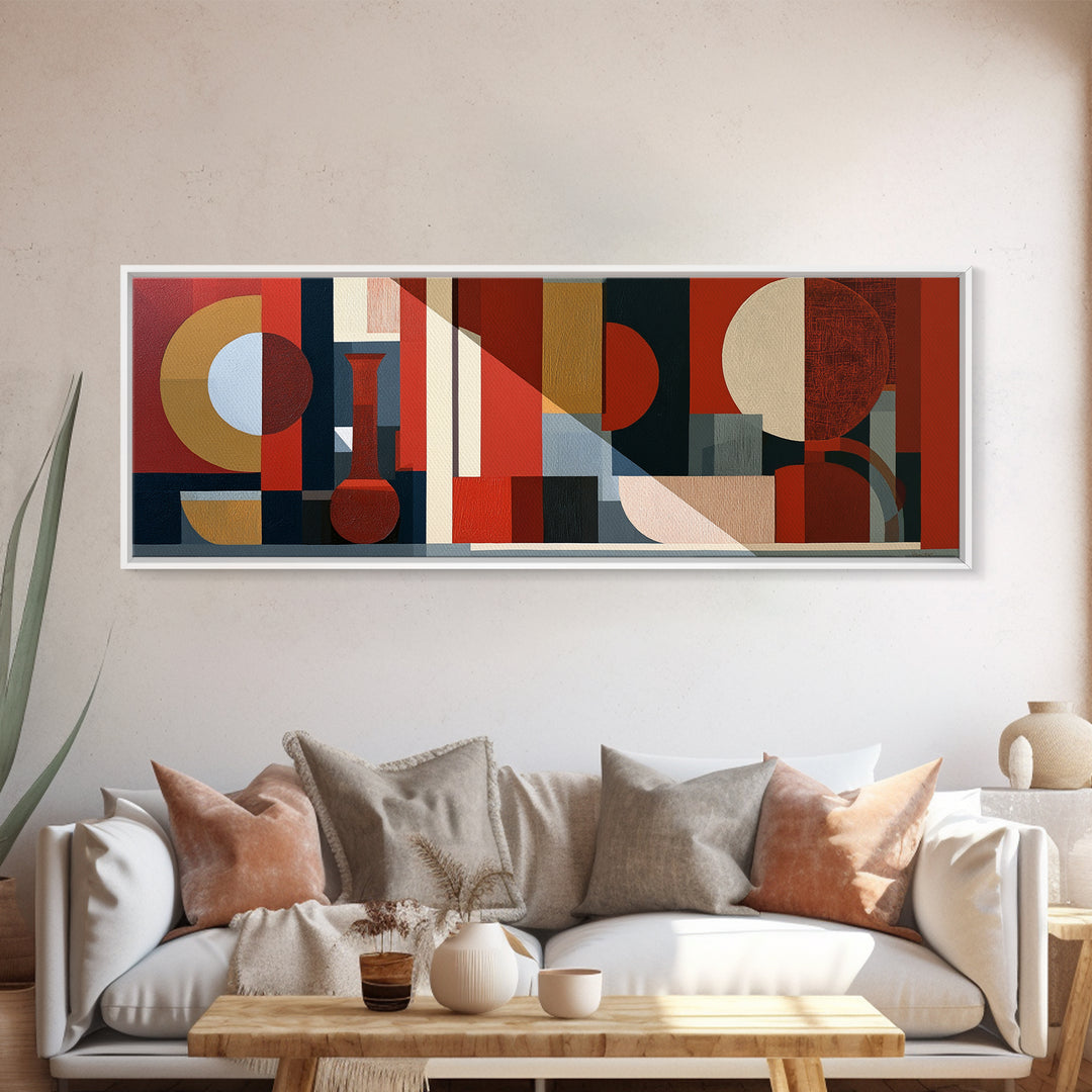 Red Room Interior Abstraction Canvas Print, Expressionist Art, Minimalist Decor, Living Room Decor, Expression, Fine Art Print, EXP-3x1-35