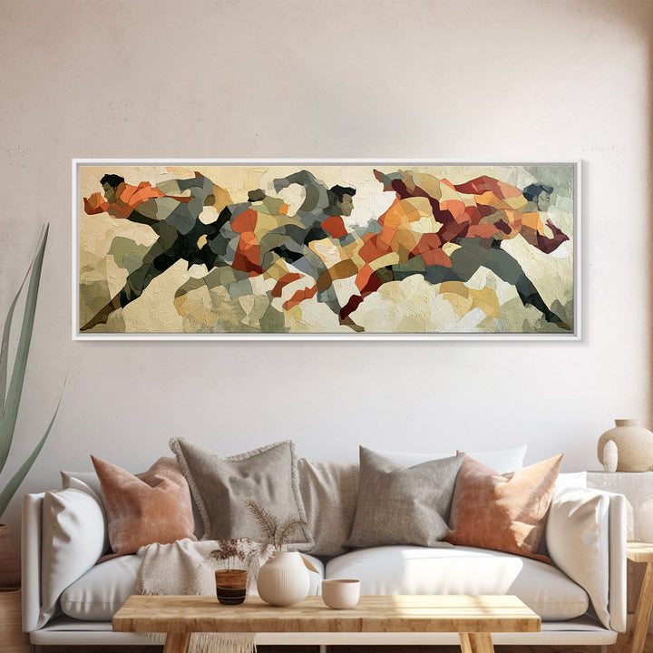 Dancer Figure Fractured into Vibrant Movement Canvas Print, Expressionist Art, Modern Decor, Living Room Decor, Expression, EXP-3x1-44