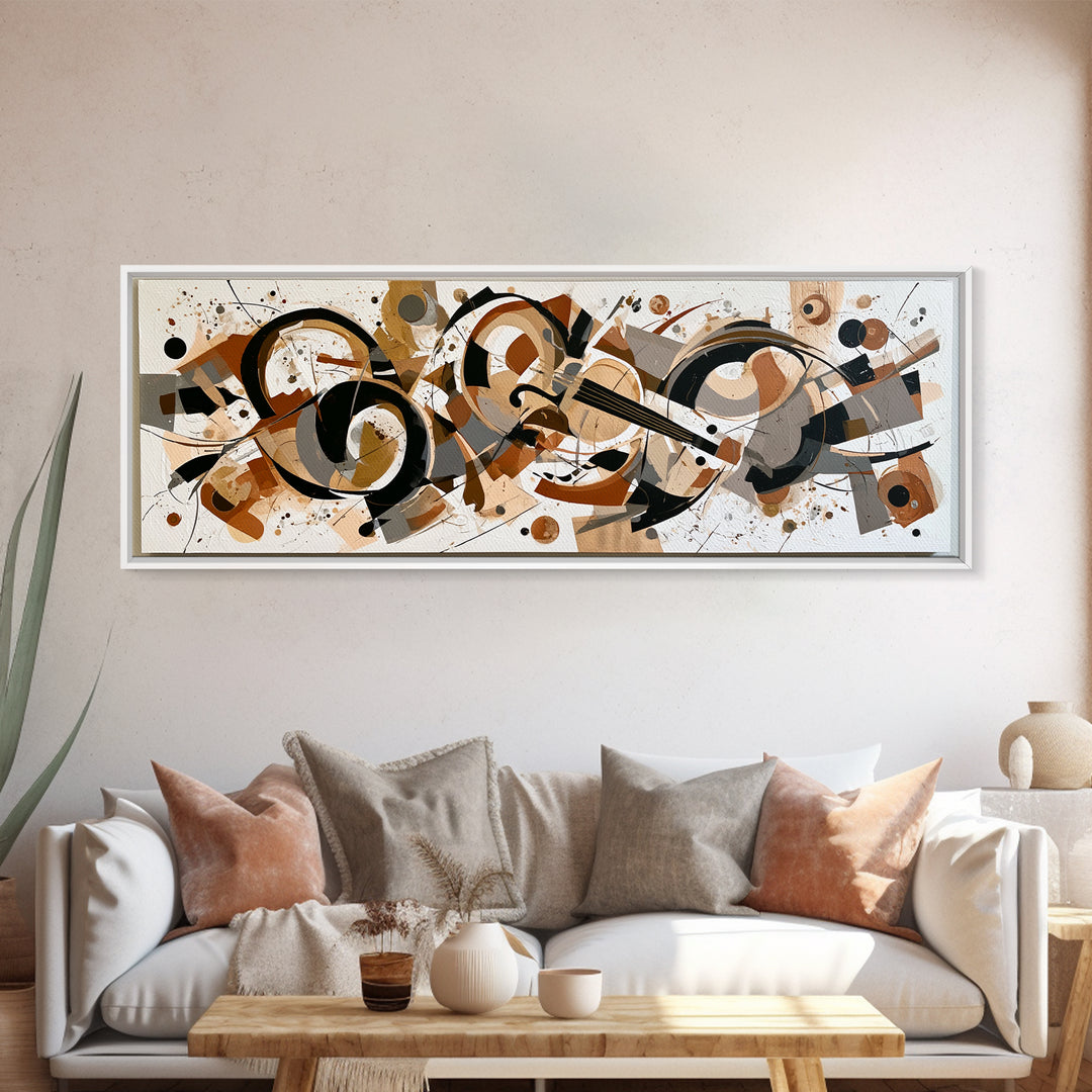 Violinist Painted in Electric Brush Marks Canvas Print, Expressionist Art, Minimalist Wall Art, Living Room Decor, Expression, EXP-3x1-53