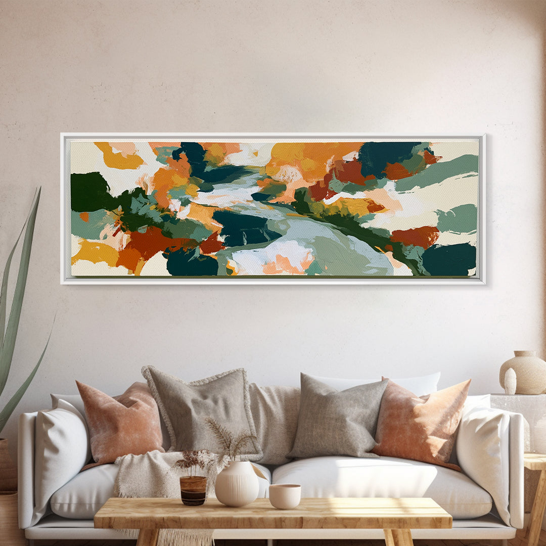 Garden Path with Thick Green and Orange Canvas Print, Expressionist Art, Downloadable Prints, Living Room Decor, Expression, EXP-3x1-54