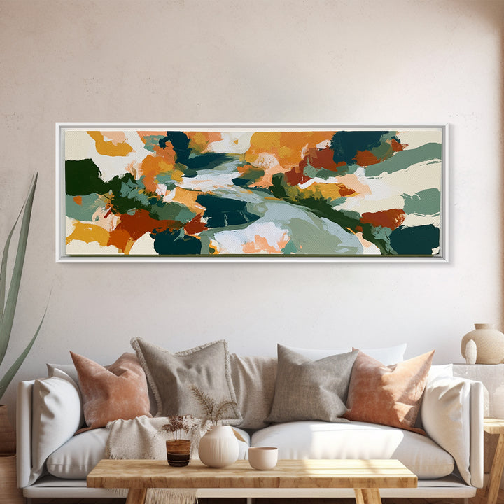 Garden Path with Thick Green and Orange Canvas Print, Expressionist Art, Downloadable Prints, Living Room Decor, Expression, EXP-3x1-54