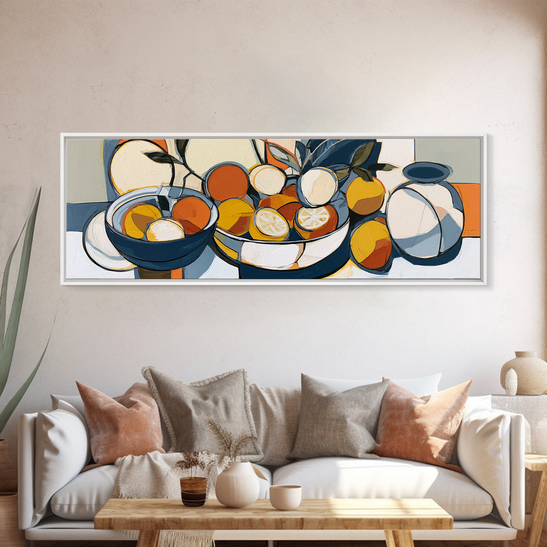 Bold Still Life of Fruit Framed Canvas Print, Expressionist Art, Downloadable Prints, Living Room Decor, Abstract Art, EXP-3x1-57