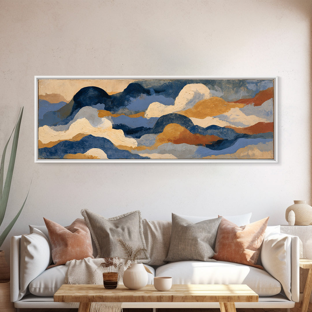 Stormy Landscape Painted Framed Canvas Print, Expressionist Art, Original Art, Living Room Decor, Fine Art, Expression, EXP-3x1-67