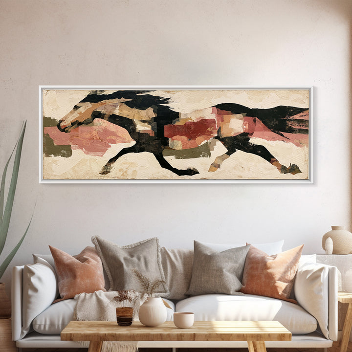 Expressionist Horse in Motion with Wild Mane Canvas Print, Expressionist Art, Modern Wall Art, Living Room Decor, Expression, EXP-3x1-74