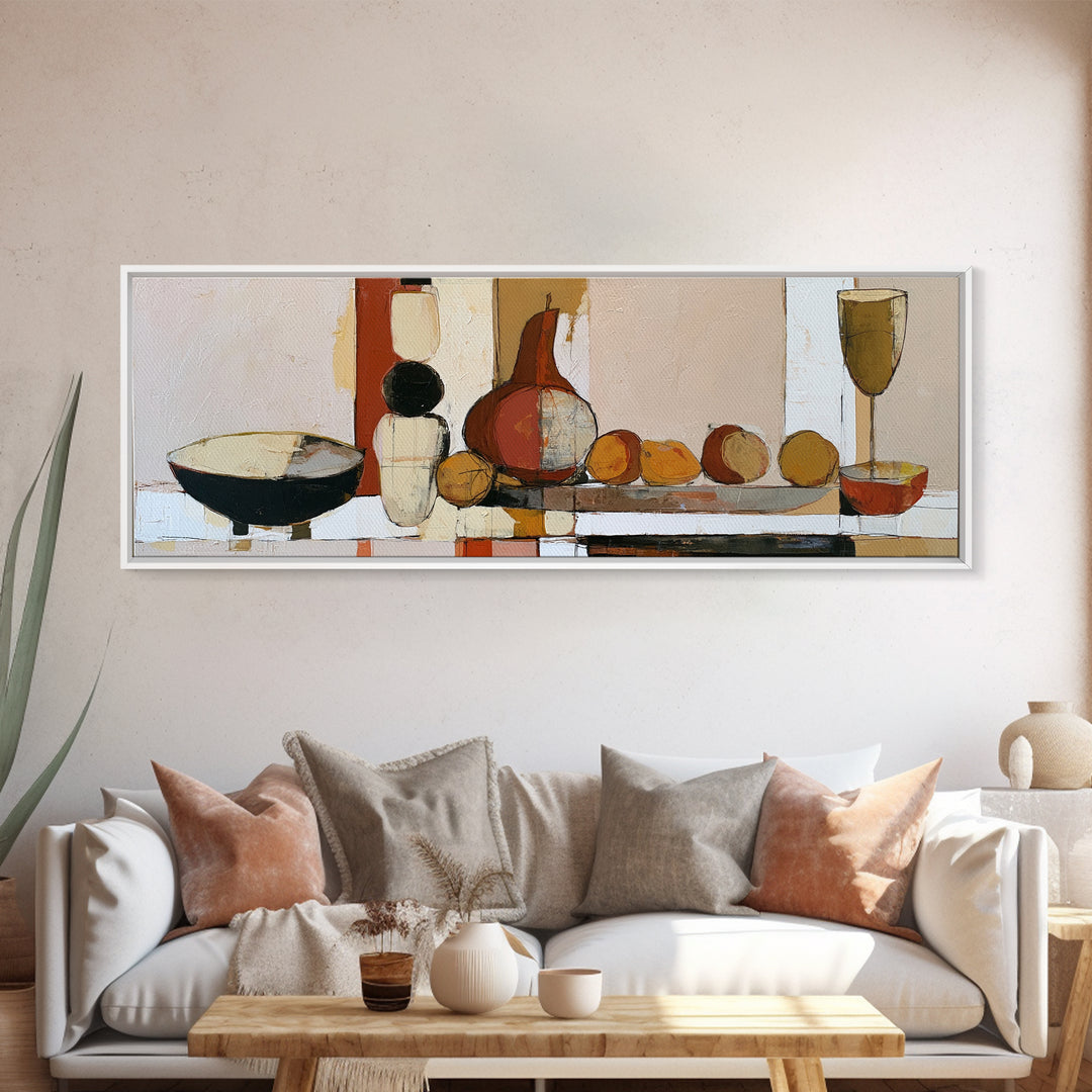 Bold Still Life of Fruit Framed Canvas Print, Expressionist Art, Downloadable Prints, Living Room Decor, Abstract Art, EXP-3x1-81