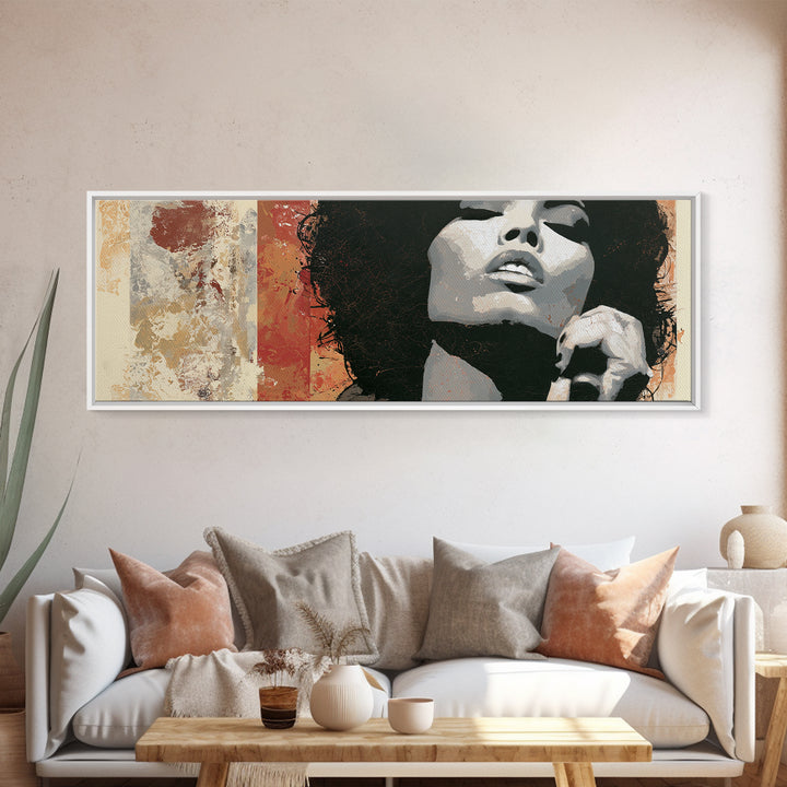 Portrait of a Singer Framed Canvas Print, Expressionist Art, Digital Prints, Living Room Decor, Oil Painting, Expression, EXP-3x1-84