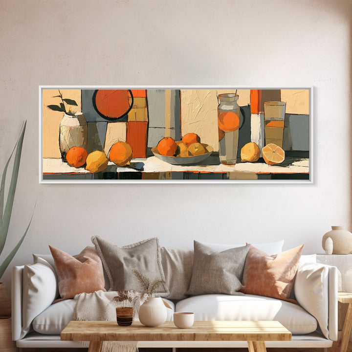 Bold Still Life of Fruit Framed Canvas Print, Expressionist Art, Abstract Wall Art, Living Room Decor, Fine Art, Expression, EXP-3x1-9