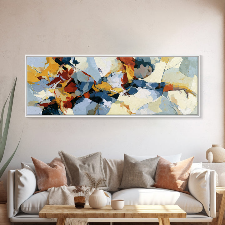 Dancer Figure Fractured into Vibrant Movement Canvas Print, Expressionist Art, Digital Art, Living Room Decor, Expression, EXP-3x1-92