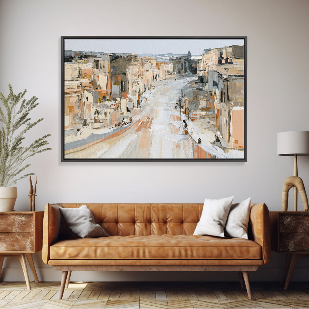 Distorted City Street Canvas Print, Expressionist Art, Modern Decor, Living Room Decor, Fine Art, Expression, Wall Decor, EXP-3x2-29