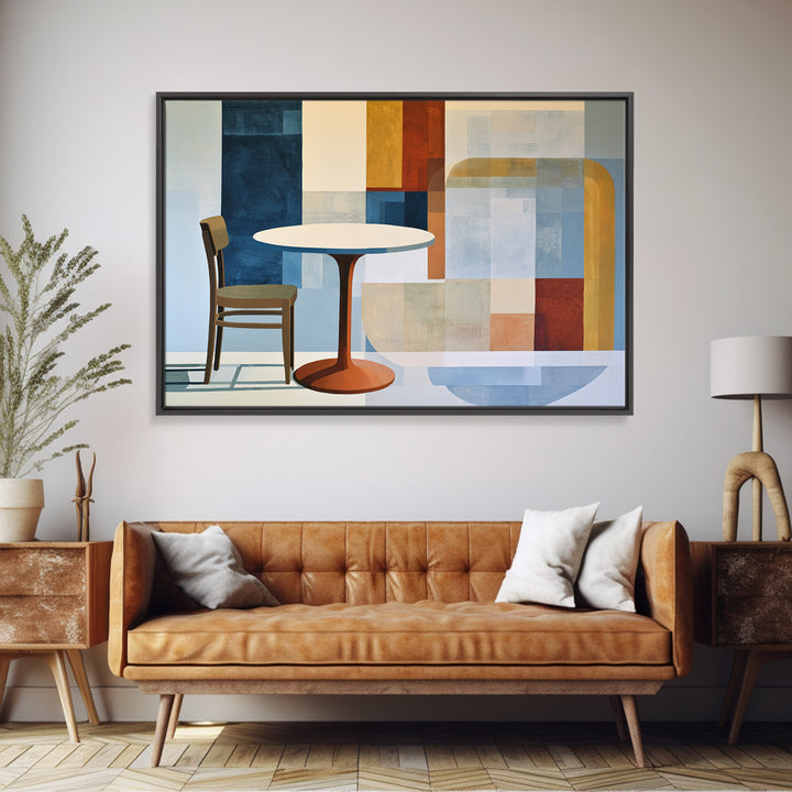Lonely Caf Table Canvas Print, Expressionist Art, Downloadable Prints, Living Room Decor, Fine Art, Expression, EXP-3x2-33