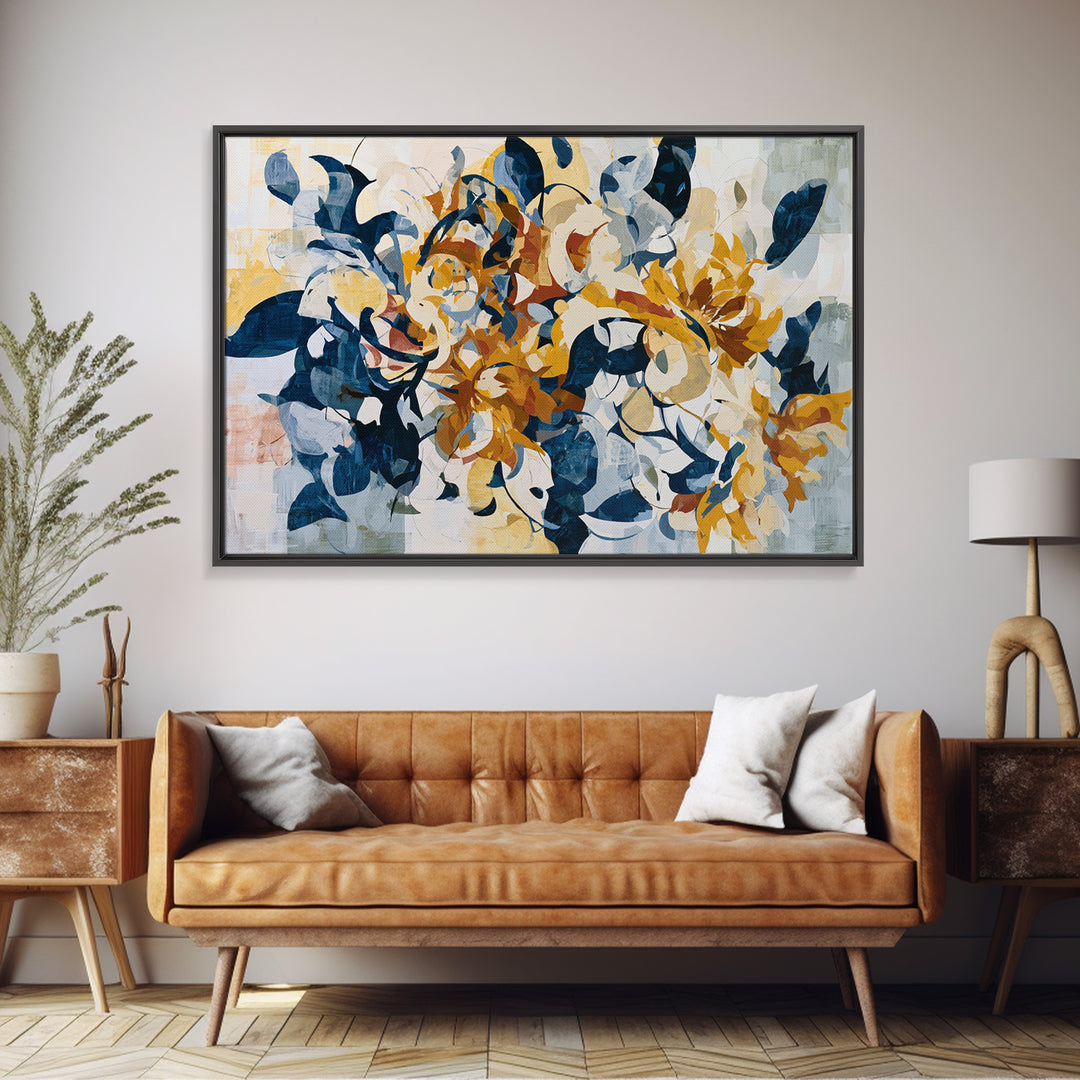 Sunflowers Twisting in Intense Painted Energy Canvas Print, Expressionist Art, Downloadable Prints, Living Room Decor, EXP-3x2-36