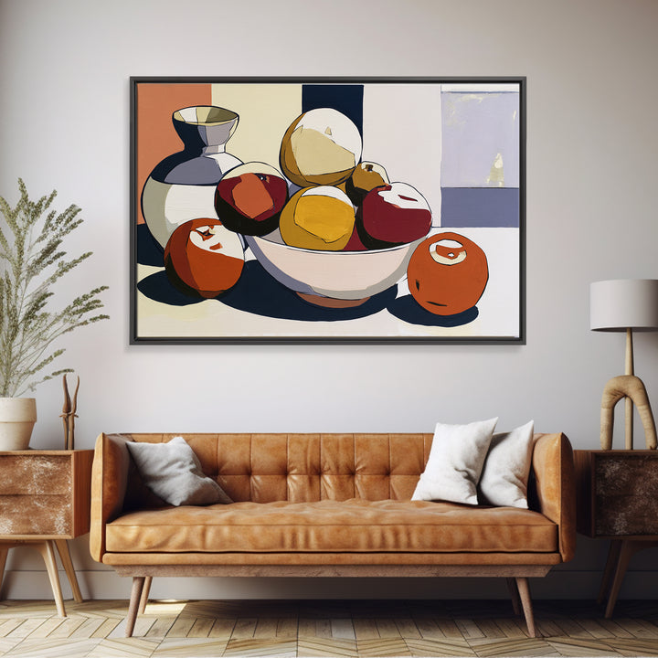 Bold Still Life of Fruit Framed Canvas Print, Expressionist Art, Gallery Decor, Living Room Decor, Fine Art, Expression, EXP-3x2-45