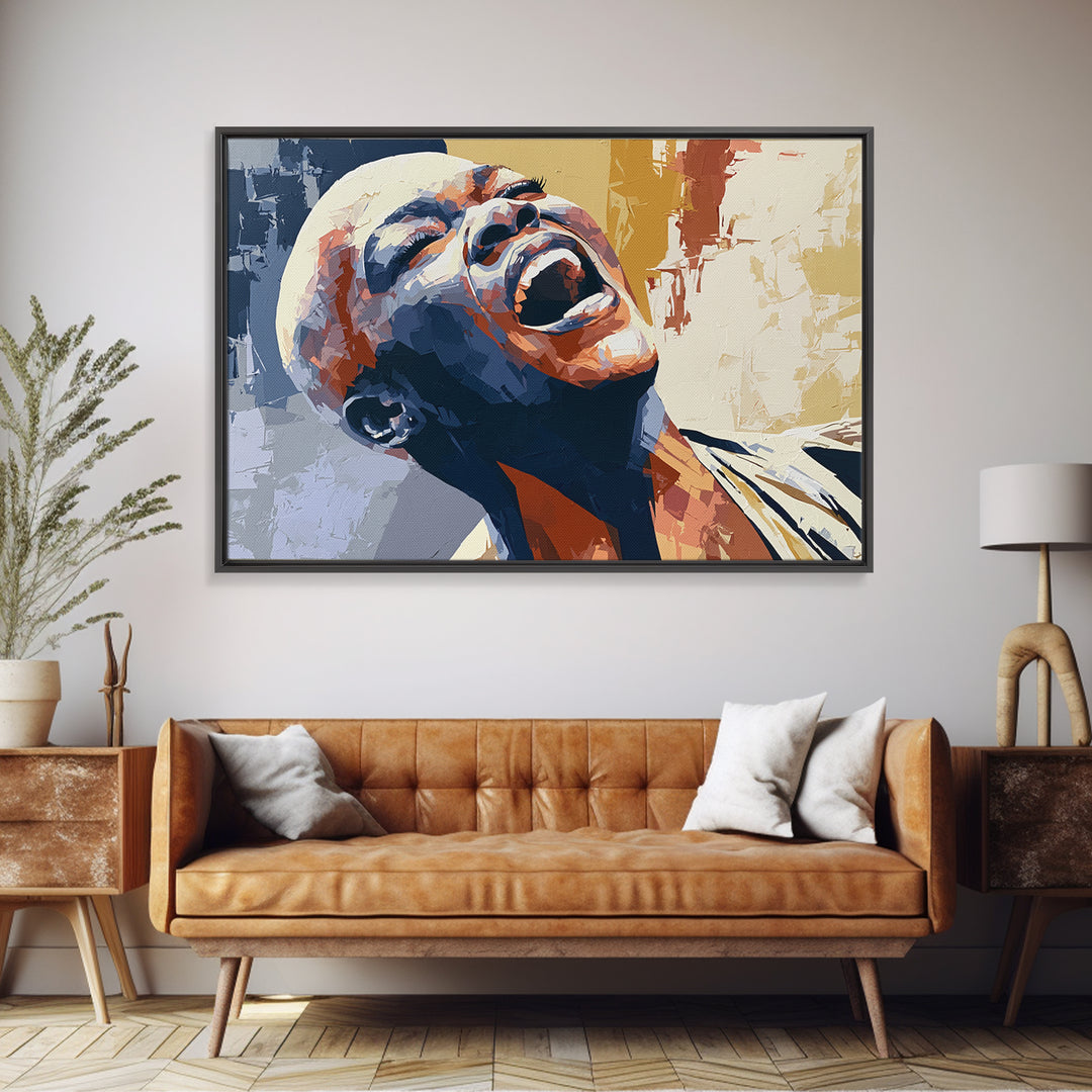 Portrait of a Singer Canvas Print, Expressionist Art, Gallery Decor, Living Room Decor, Fine Art, Expression, Wall Art, EXP-3x2-48