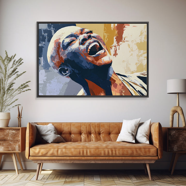 Portrait of a Singer Canvas Print, Expressionist Art, Gallery Decor, Living Room Decor, Fine Art, Expression, Wall Art, EXP-3x2-48