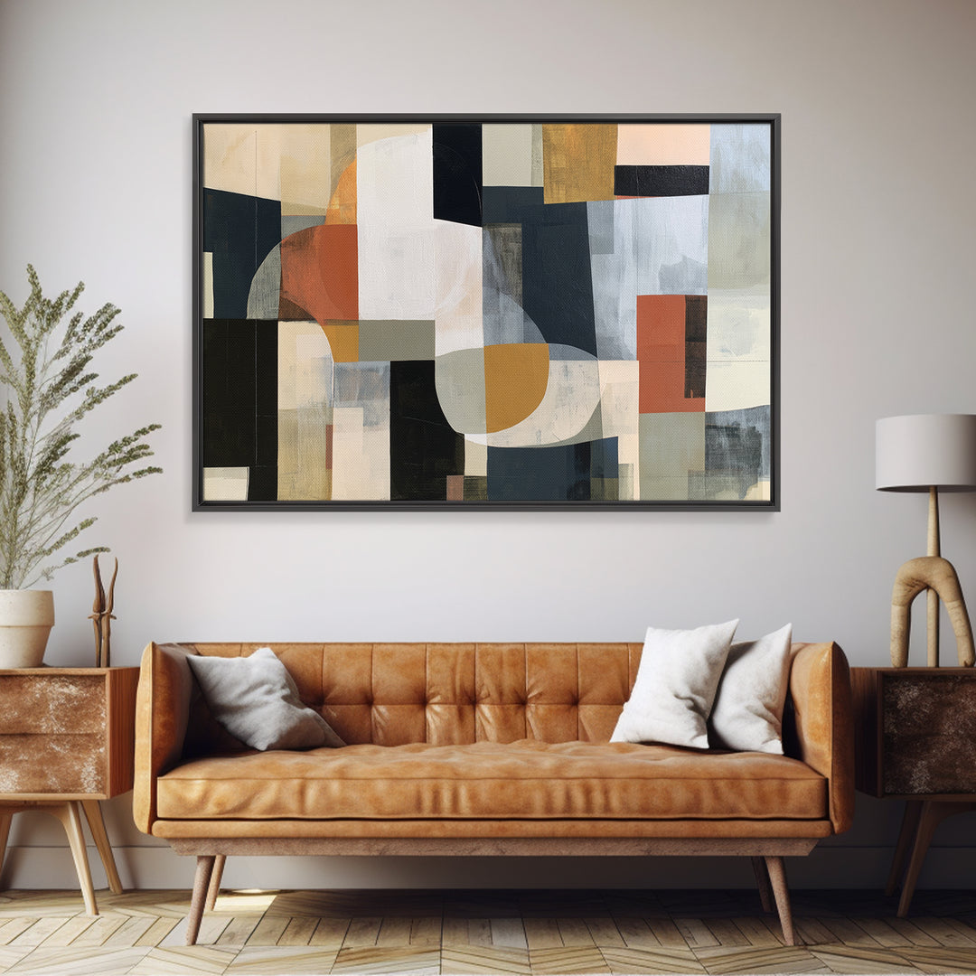 Storm Clouds Above Sharp Black Rooftops Canvas Print, Expressionist Art, Original Painting, Living Room Decor, Expression, EXP-3x2-67