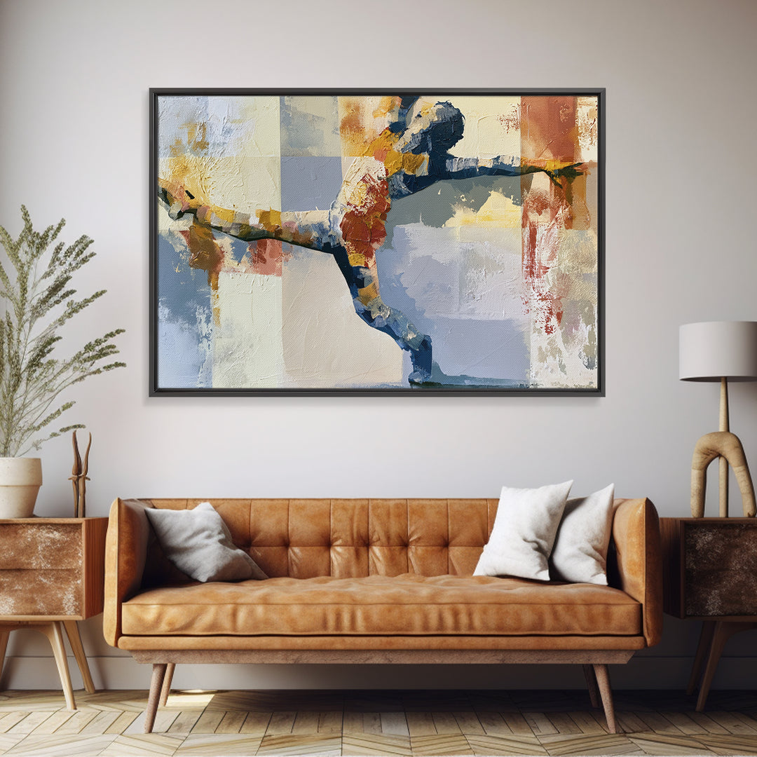 Dancer Figure Fractured into Vibrant Movement Canvas Print, Expressionist Art, Modern Wall Art, Living Room Decor, Expression, EXP-3x2-8