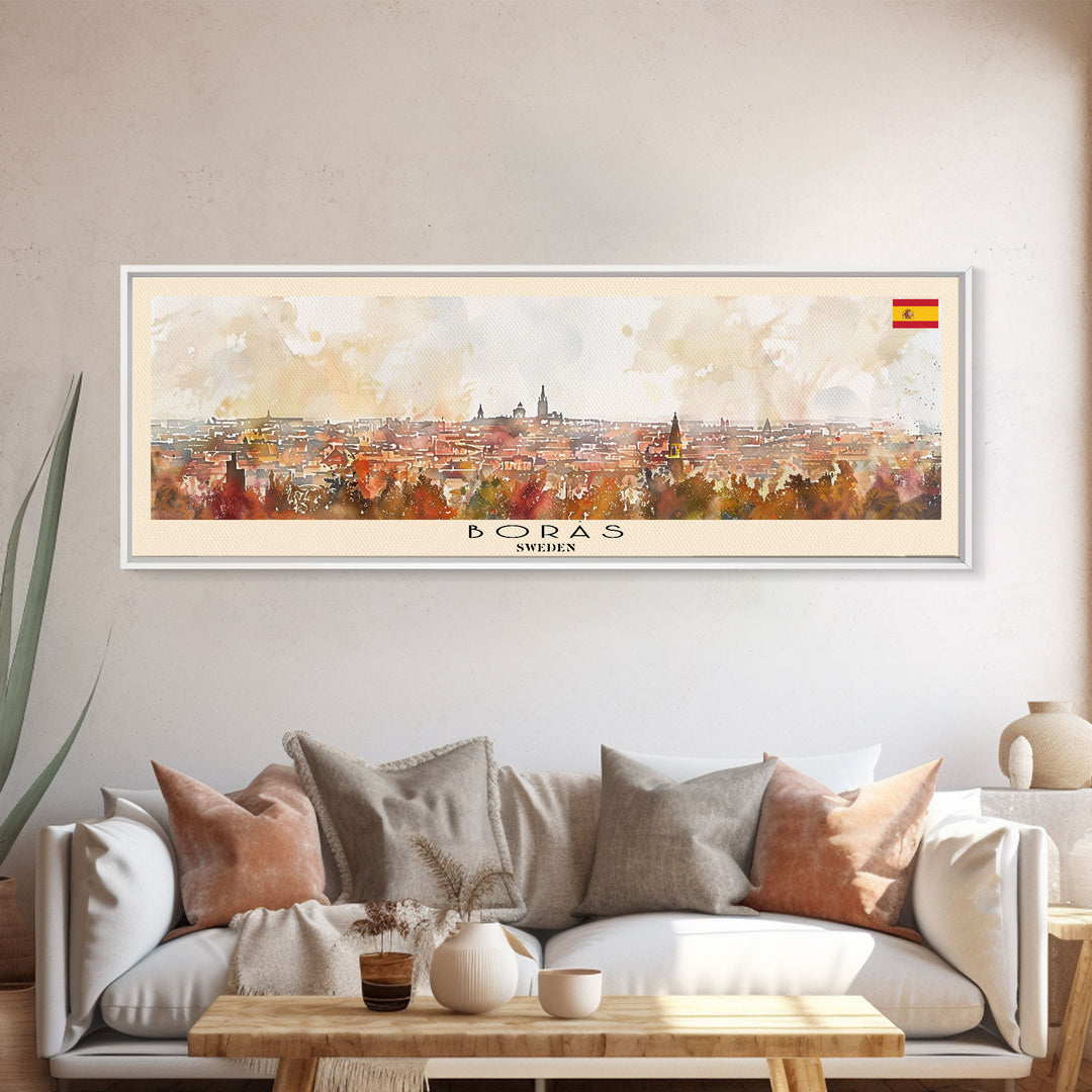 Bordeaux France Panoramic Travel Poster, Framed Canvas Print or Metal Wall Art, Travel Art, Home Decor, Panoramic Painting, Midcentury Art