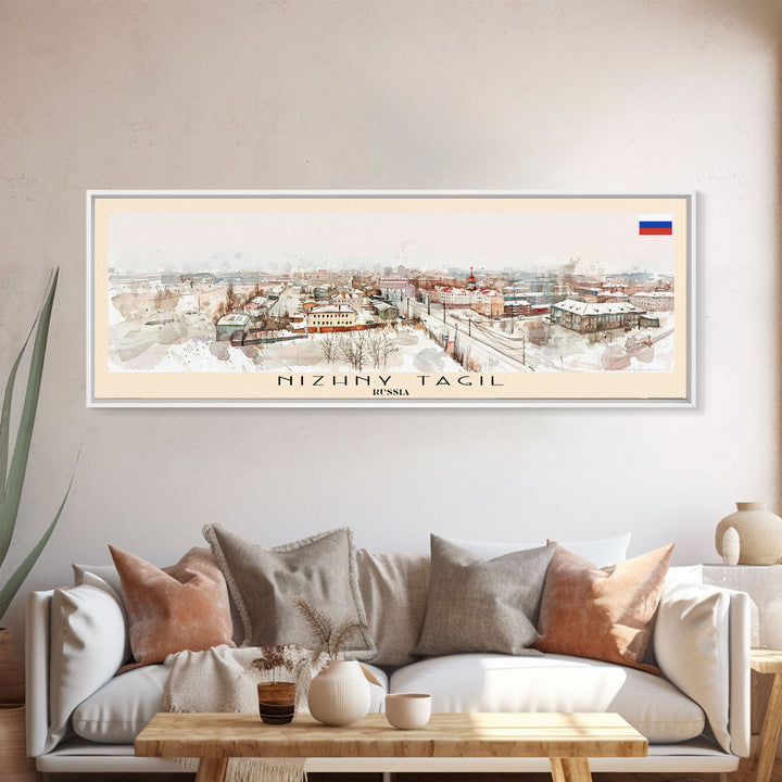 Nizhny Tagil Russia Wall Art, Panoramic Travel Poster, Panoramic Framed Canvas Print, City Wall Art, Wall Hanging Home Decor, Travel Art