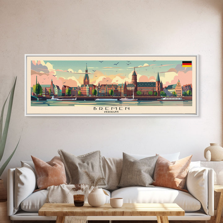 Brescia Italy Travel Print Wall Art, Panoramic City Art, Travel Art, Wall Decor, Vacation Gift, Framed Canvas Print Or Metal Art