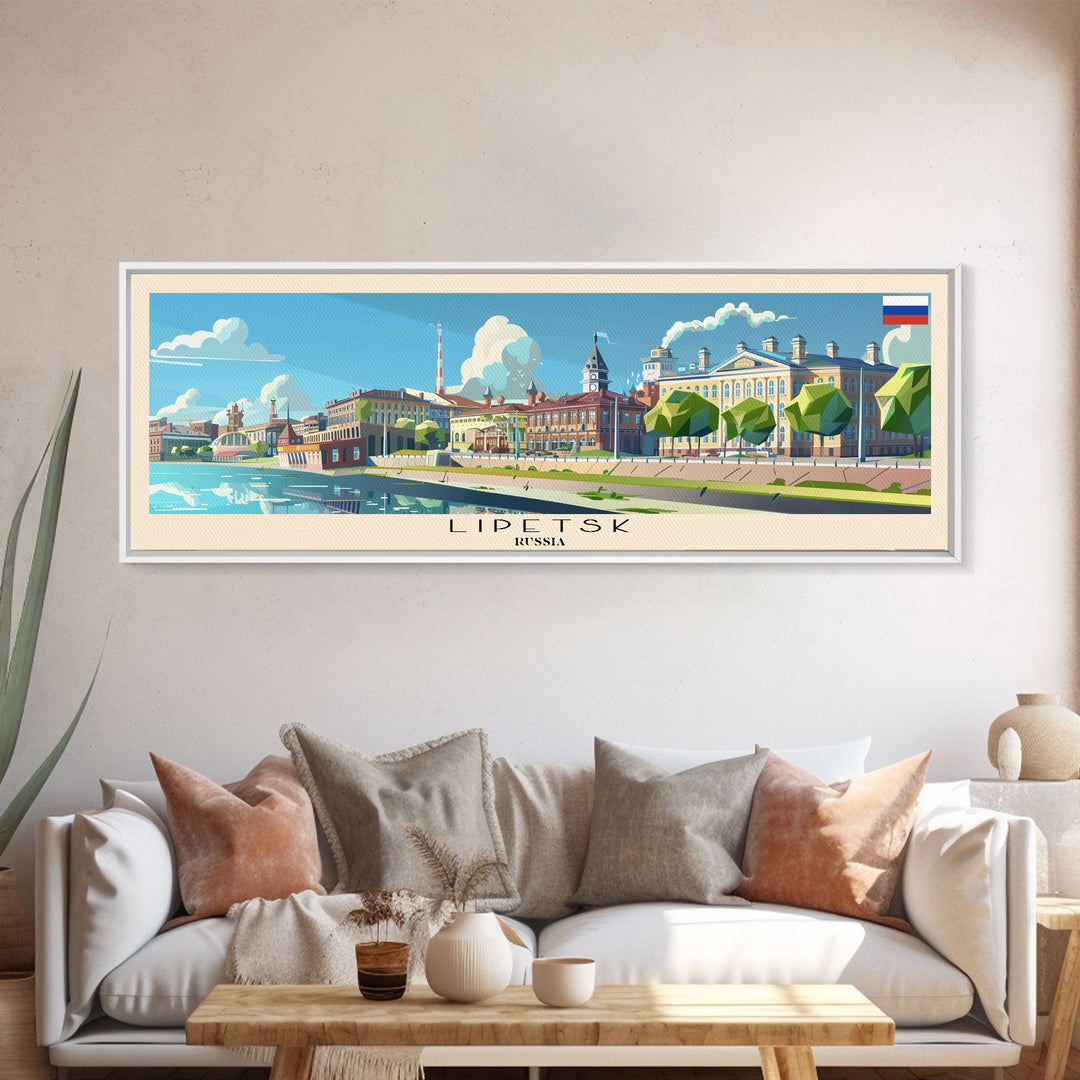 Lipetsk Russia Wall Art, Panoramic Travel Poster, Panoramic Framed Canvas Print, City Wall Art, Wall Hanging Home Decor, Travel Art