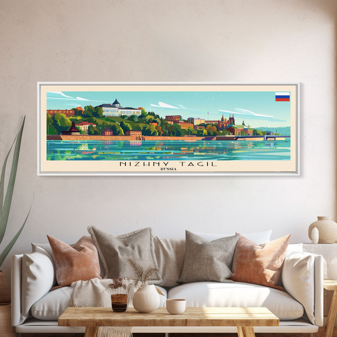 Nizhny Tagil Russia Wall Art, Panoramic Travel Poster, Panoramic Framed Canvas Print, City Wall Art, Wall Hanging Home Decor, Travel Art
