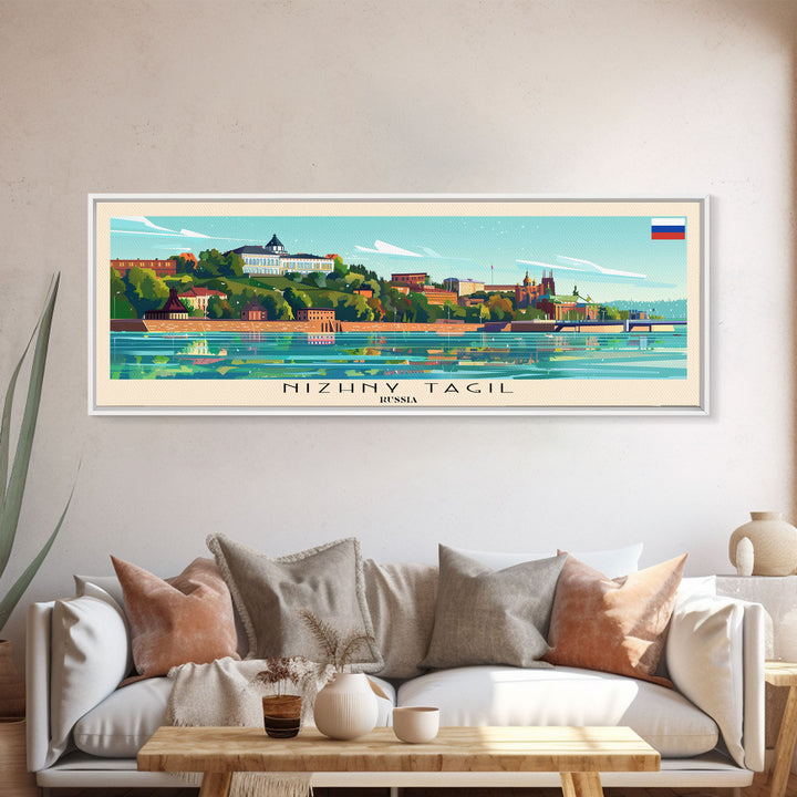 Nizhny Tagil Russia Wall Art, Panoramic Travel Poster, Panoramic Framed Canvas Print, City Wall Art, Wall Hanging Home Decor, Travel Art