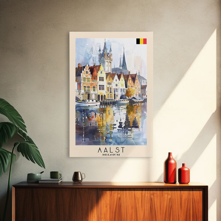 Colorful Aarhus Denmark Autumn Scene, Framed Canvas Print, Ideal for Living Room Art, Rustic Decor, Home Decoration