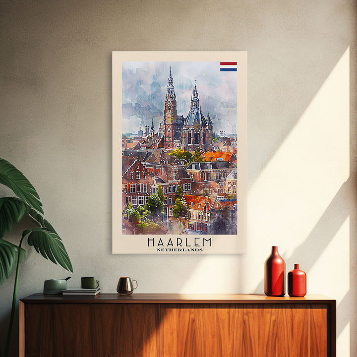 Haarlemmermeer Netherlands Water View Art, Framed Canvas Print, Bedroom Wall Art, Travel Poster, Home Decoration, Dutch Wall Art