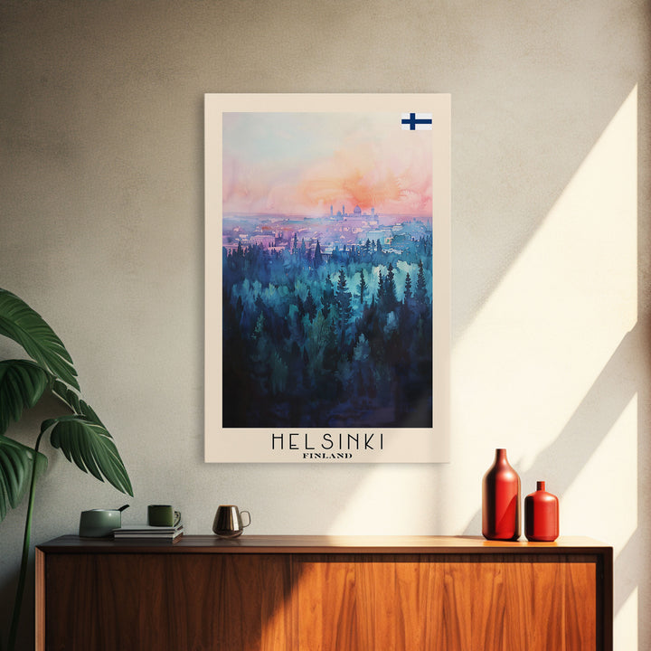 Helsinki Finland Skyline Art Print, Framed Canvas Wall Art, Living Room Decor, Office Art, Cityscape Poster, Home Decor, Travel Poster Art