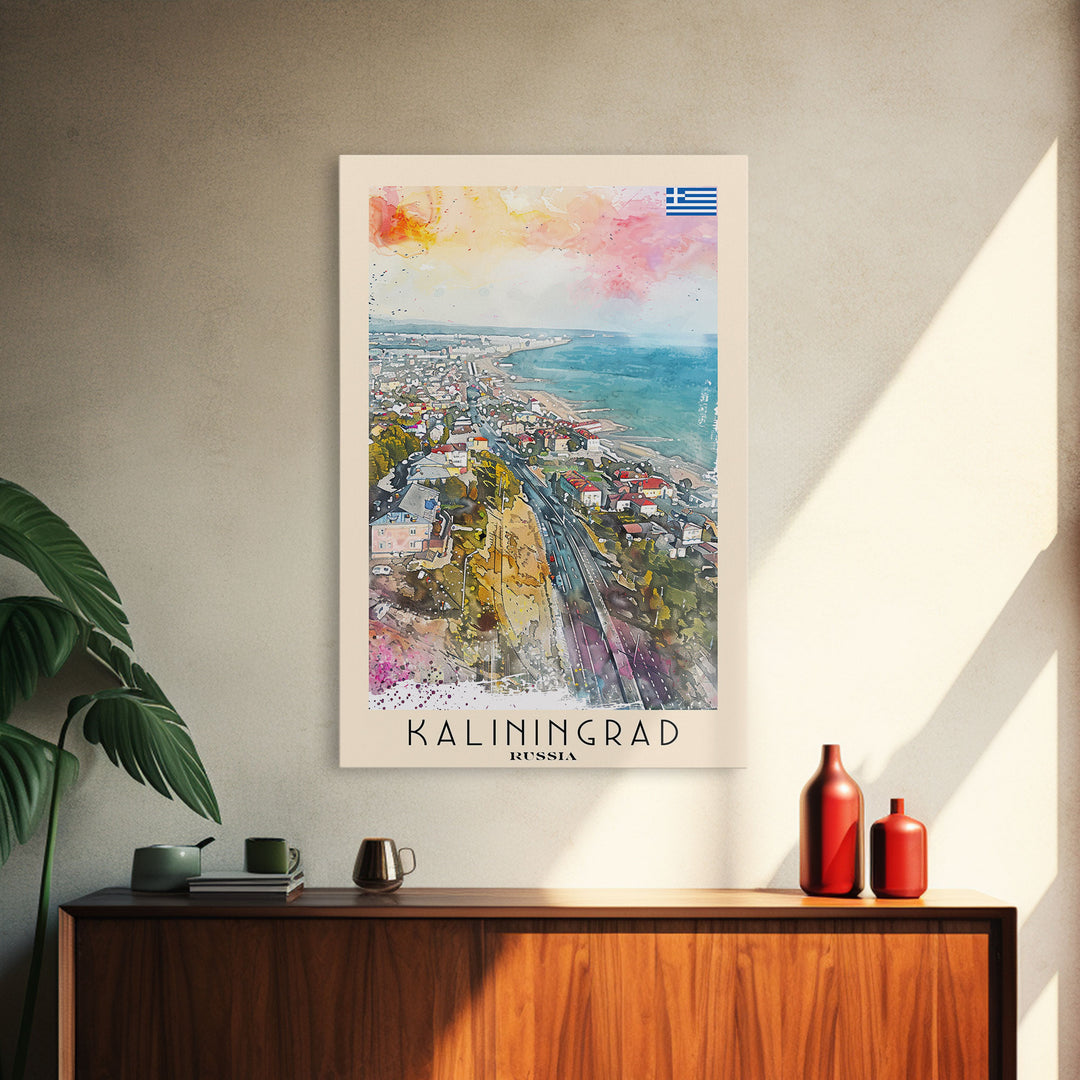 Kaliningrad Russia Urban Landscape, Framed Canvas Print, Travel Poster, Modern Wall Art, Office Decor, Russian Cityscape, Contemporary Home Decoration