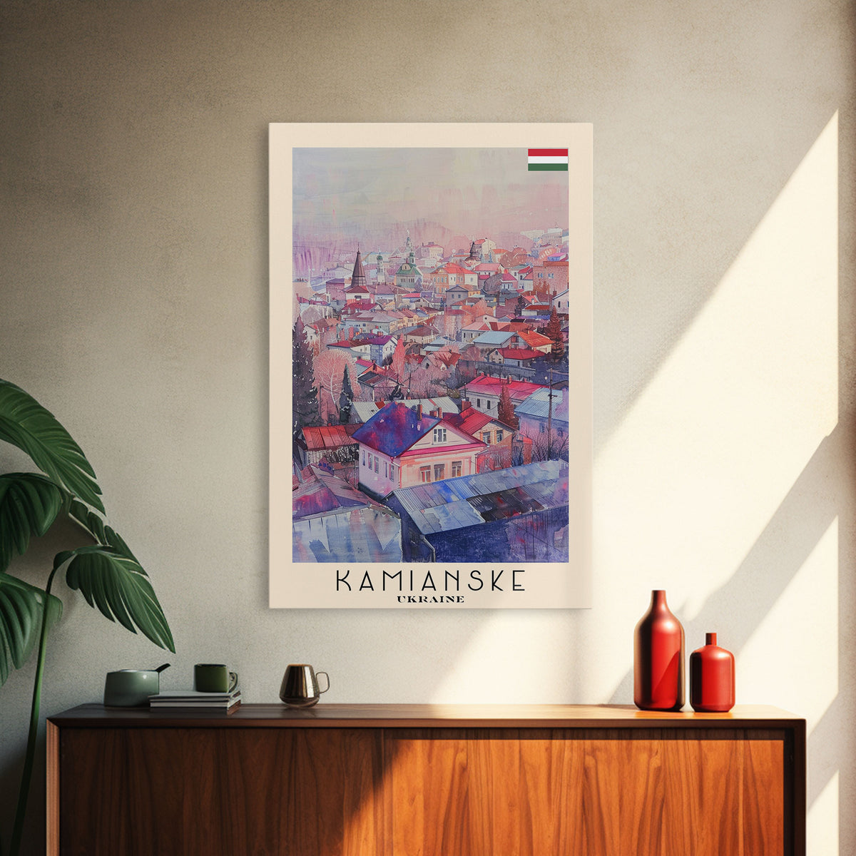 Kamianske Ukraine Scenic View, Framed Canvas Print, Travel Poster, Wall Art, Living Room Decor, Cityscape Art, Modern Home Decoration, Ukrainian City