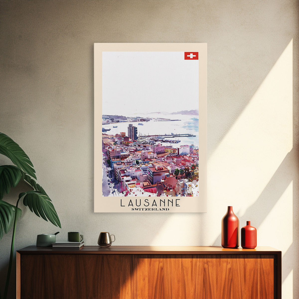 Las Palmas de Gran Canaria Spain Travel Poster Framed Canvas Print, Coastal Cityscape, Wall Art, Tropical Home Decor, Travel Print, Artistic Gift