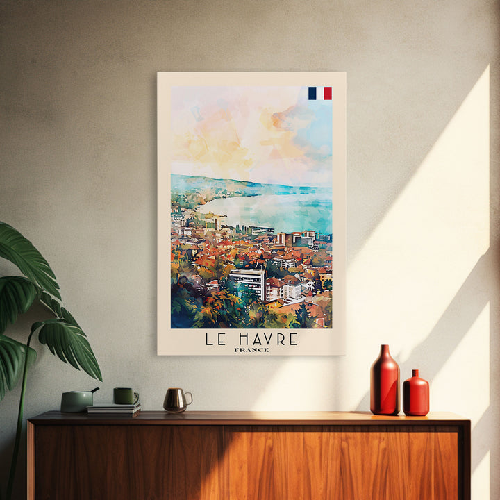 Lausanne Switzerland Travel Poster Framed Canvas Print, Scenic Landscape Art, Wall Decor, Home Decoration, Travel Print, Original Painting