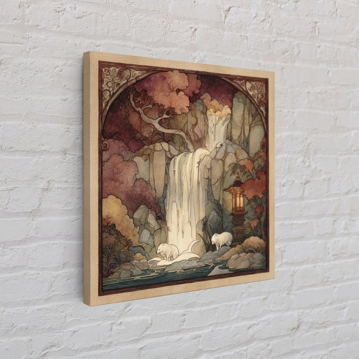 Crystal Cave with Luminous Blue Reflections Canvas Print, Fantasy Art, Surreal Art, Living Room Decor, Oil Painting, Mythic, FAN-1x1-54