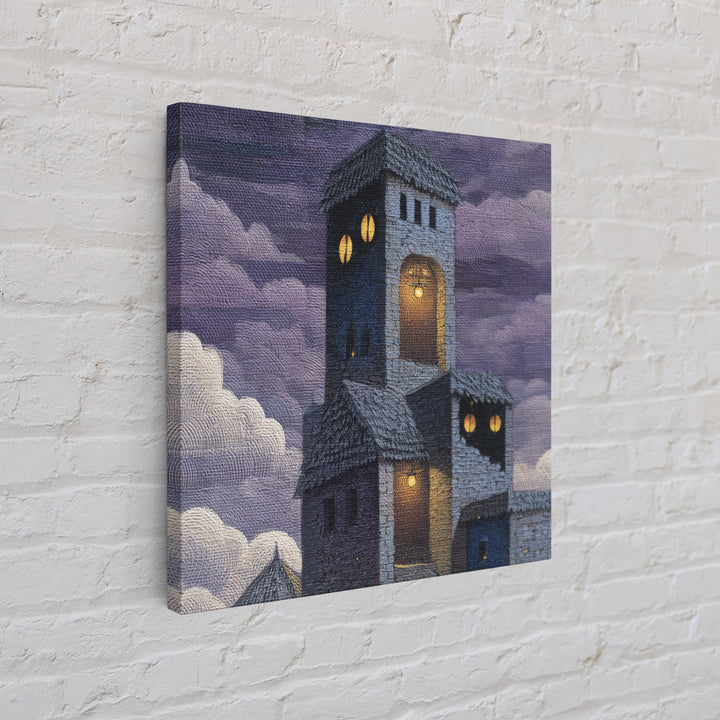 Armored Knight Facing a Glowing Portal Framed Canvas Print, Fantasy Art, Fine Art Print, Living Room Decor, Oil Painting, FAN-1x1-79