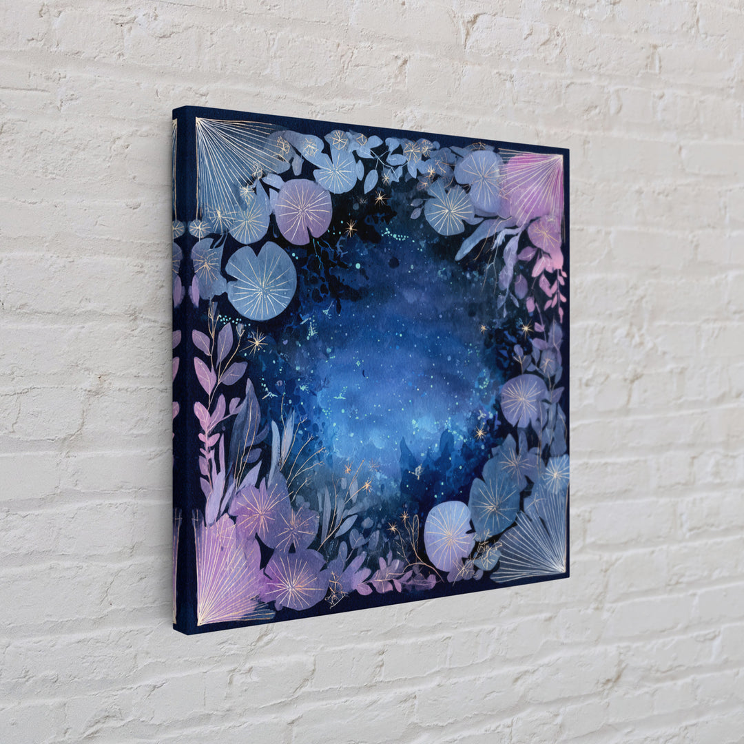 Mermaid Lagoon with Bioluminescent Water Framed Canvas Print, Fantasy Art, Digital Art, Living Room Decor, Fine Art, Mythic, FAN-1x1-8